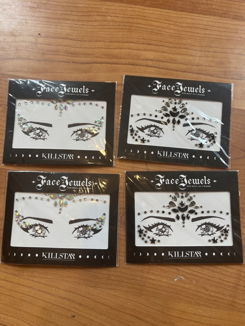 Killstar Iridescent & Black Face Jewel Sets bundle or lot of 4 nwt